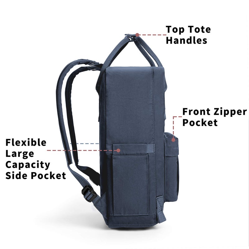 KALIDI Casual Laptop Backpack 15 Inches Classic Camping Rucksack Travel Outdoor Square Daypack College Hiking Gym Bag, Grey Blue - Image 5